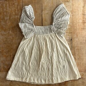 Zara Girls Cream and Black Striped Dress size 3-4yr